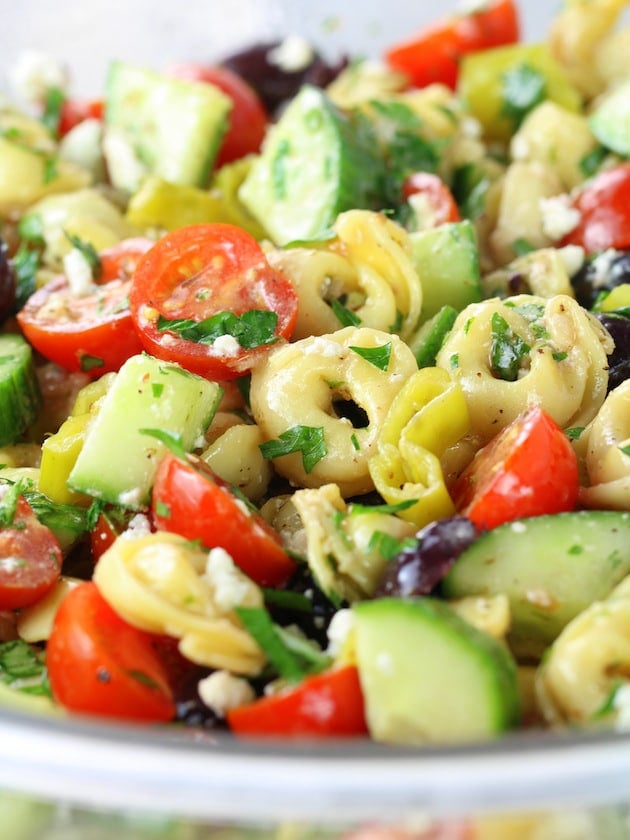 Greek Tortellini Pasta Salad with Feta Cheese - Taste And See