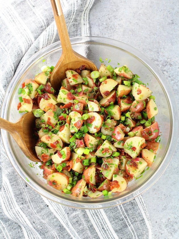 Large bowl with instant pot German potato salad