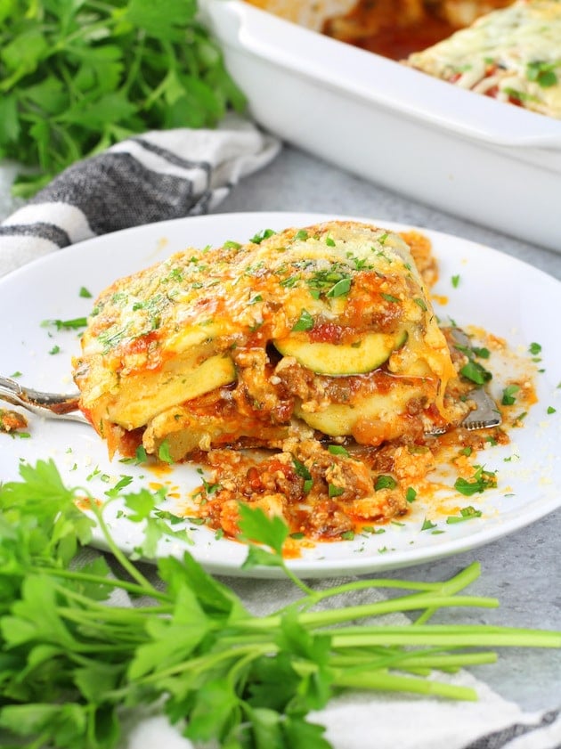 Low Carb Gluten Free Zucchini Lasagna