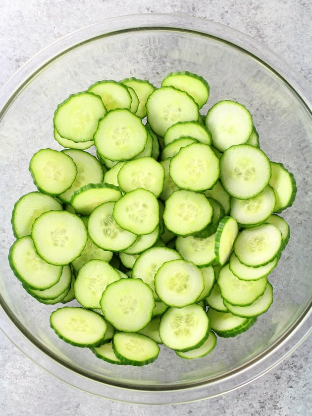 thinly sliced cucumber