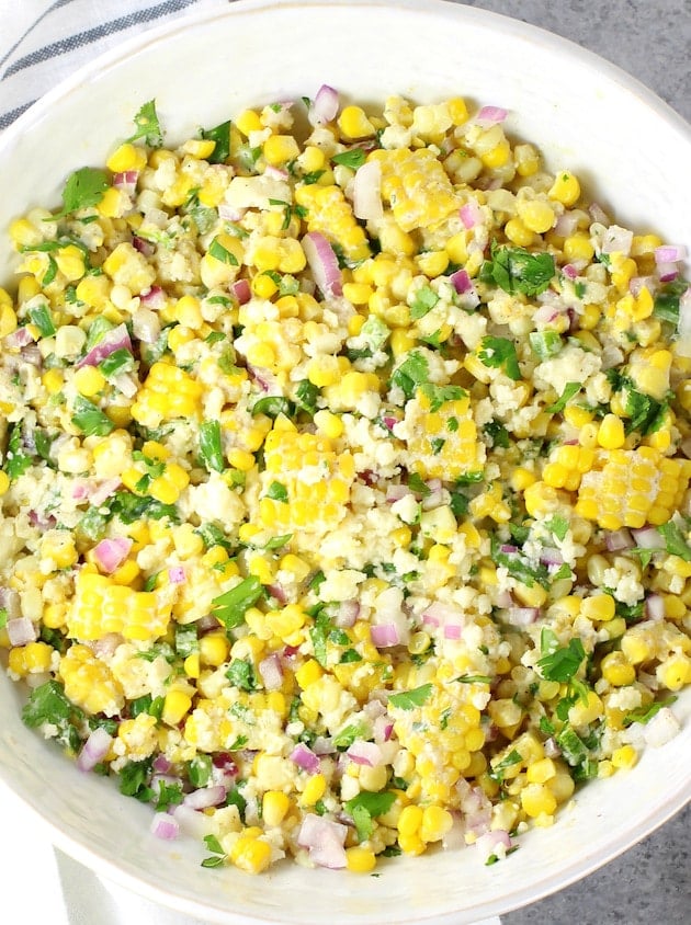 Mexican Street Corn Saladin Serving Bowl