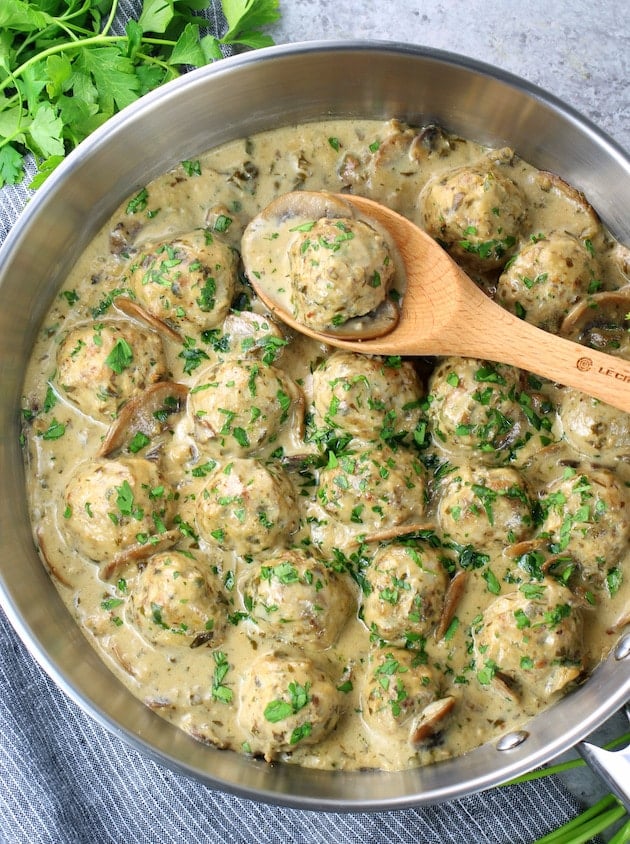 Creamy Parmesan Mushroom Turkey Meatballs