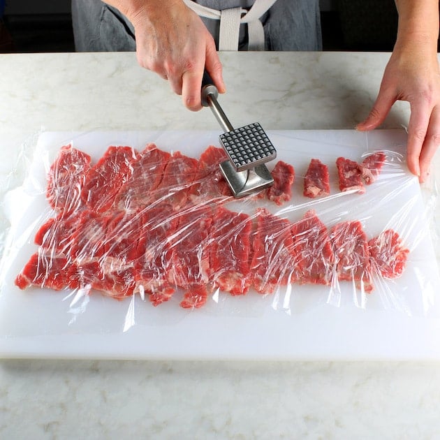 How to pound out beef for Mongolian beef
