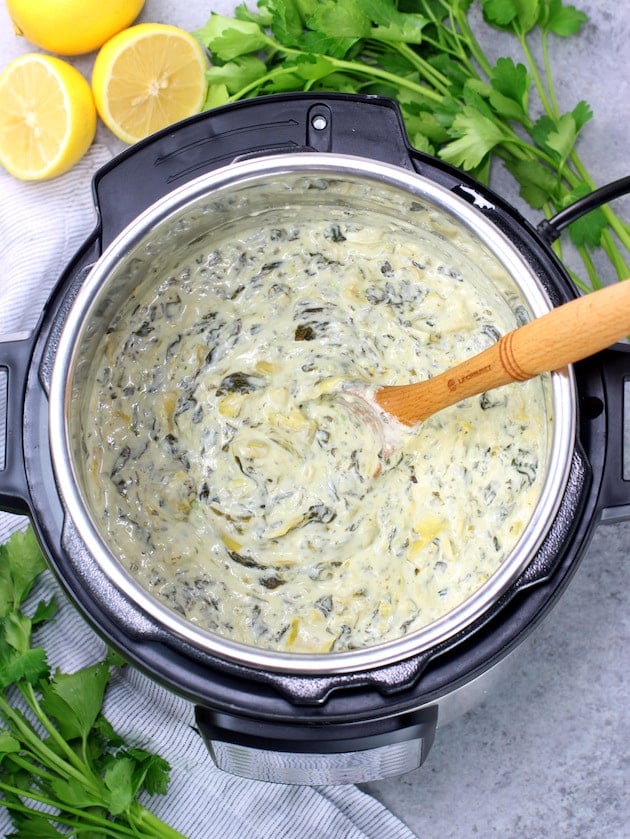 Easy Instant Pot Spinach Artichoke Dip