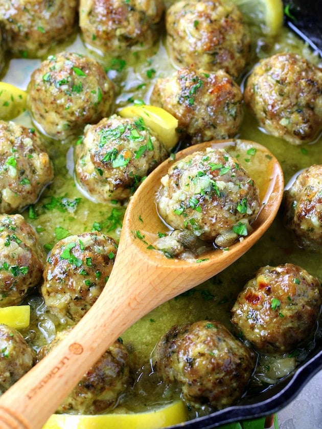 Veal Piccata Meatballs in sauce 