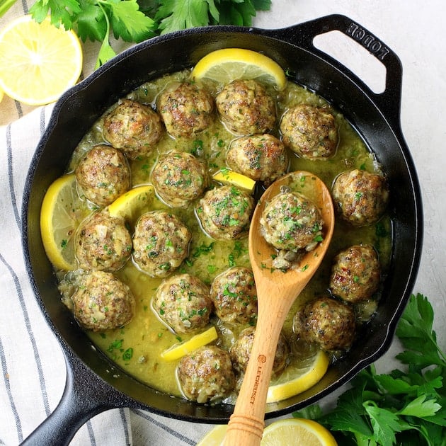 Veal Piccata Baked Meatballs