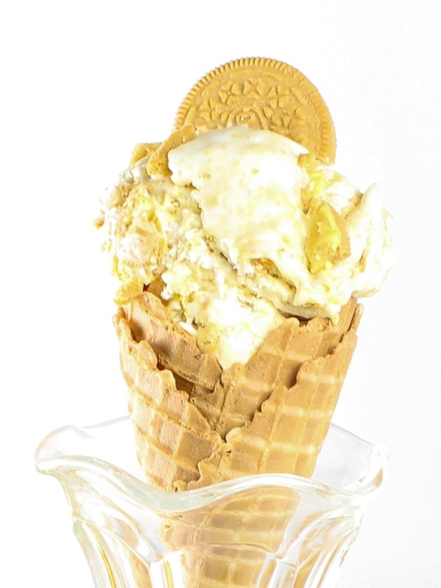 lemon ice cream in a waffle cone