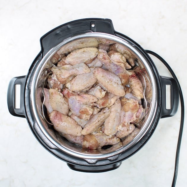Chicken wings in instant pot before cooking