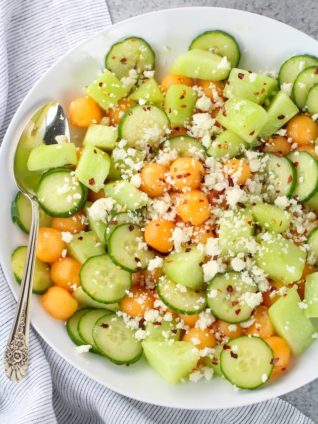 Partial platter summer melon salad