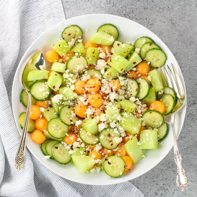 plate of summer melon salad