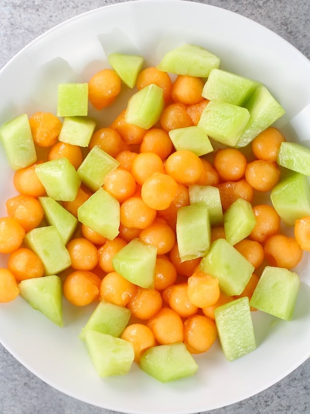 Honeydew and melon on a plate