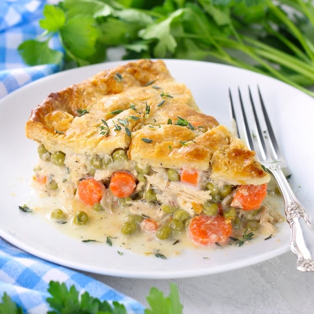 Plate of chicken pot pie
