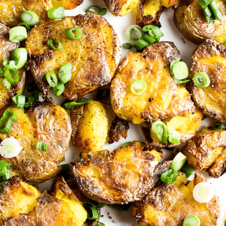 Sour Cream and Onion Smashed Potatoes
