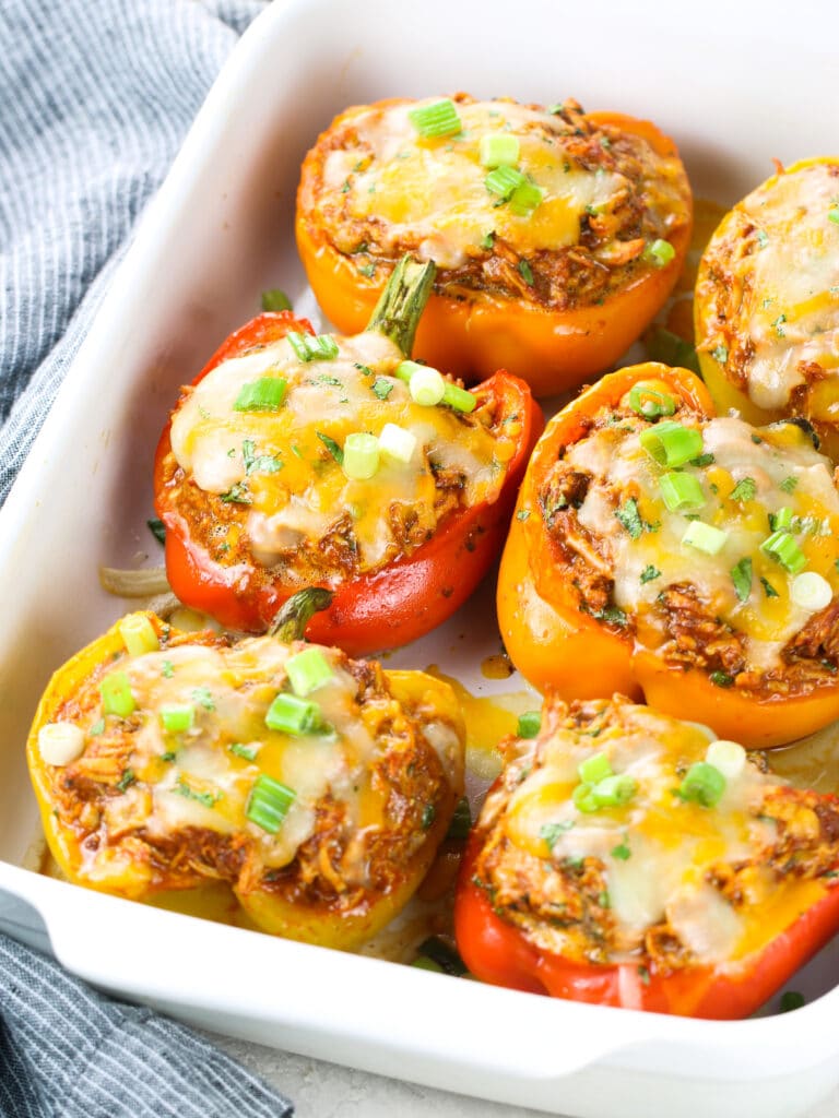 Mexican Shredded Chicken Stuffed Peppers - Taste And See