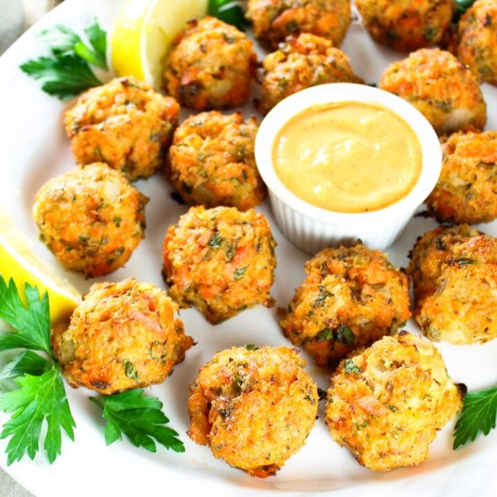Mini Salmon Cakes with Sriracha Lemon Aioli Recipe Taste And See