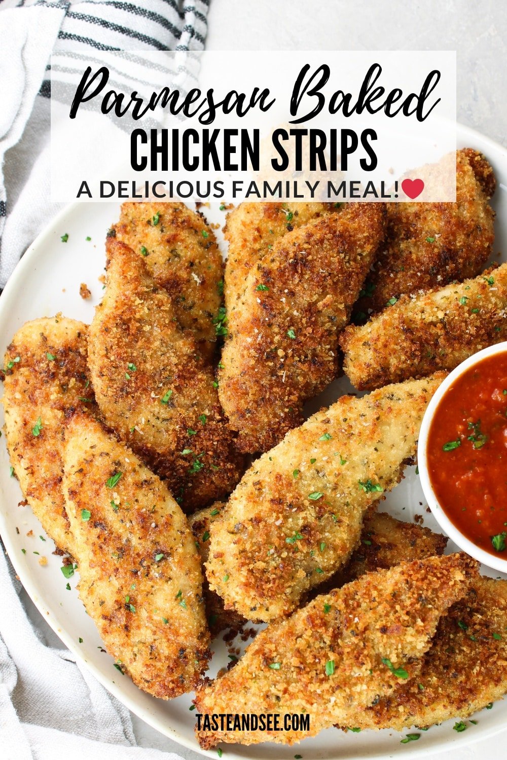 Parmesan Baked Chicken Strips Recipe - Taste And See