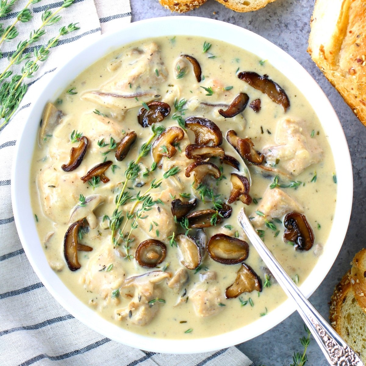 Chicken Noodle Soup with Mushrooms, Sherry, and Cream - The Taste Place