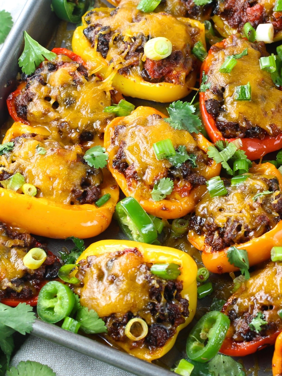 Appetizer recipes - Mexican Stuffed MIni Peppers (Low-Carb Nachos)