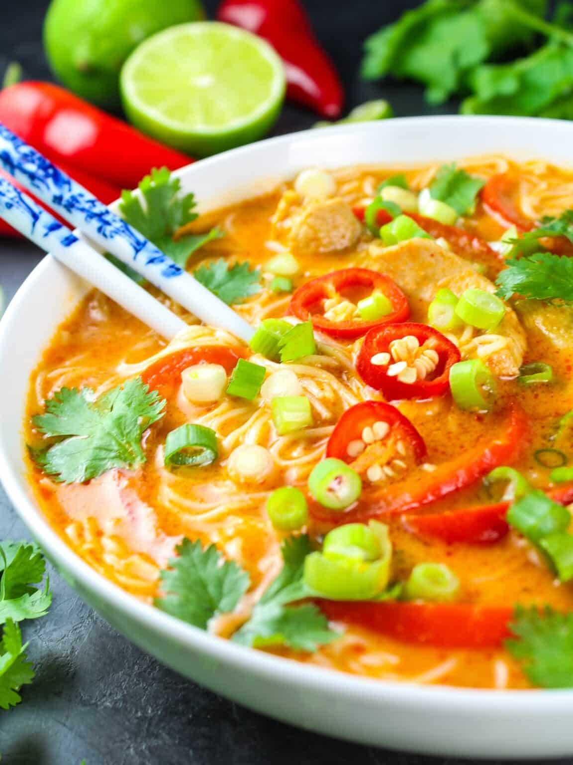 Thai Red Curry Chicken Soup - Taste And See