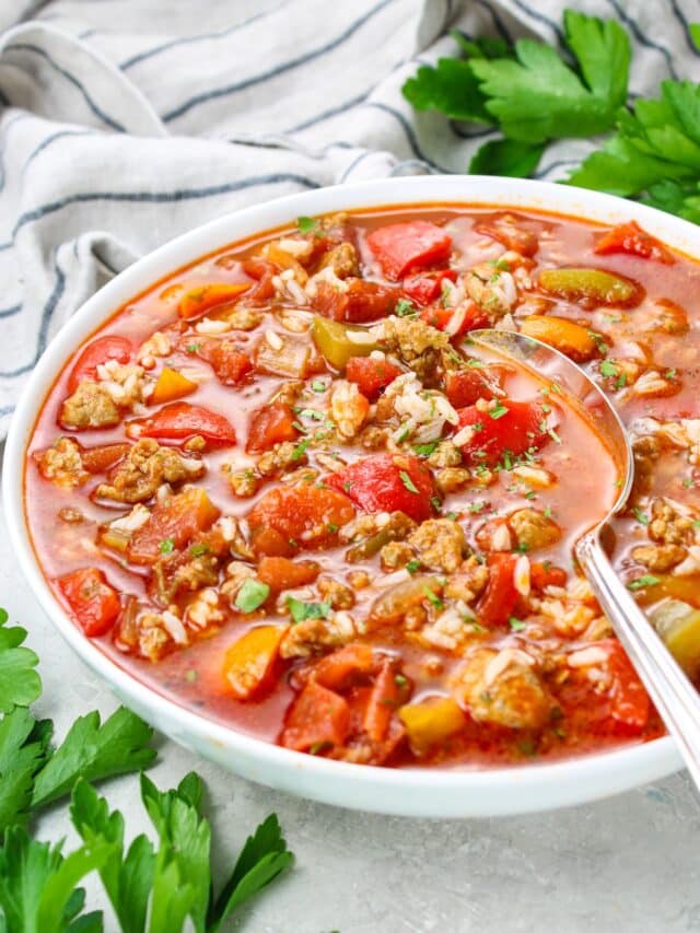 Stuffed Pepper Soup With Ground Turkey - Taste And See