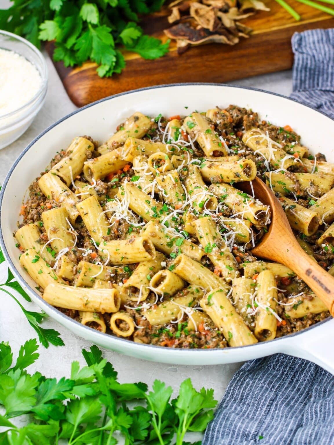 Ragu Bianco with Veal and Rigatoni - Taste And See