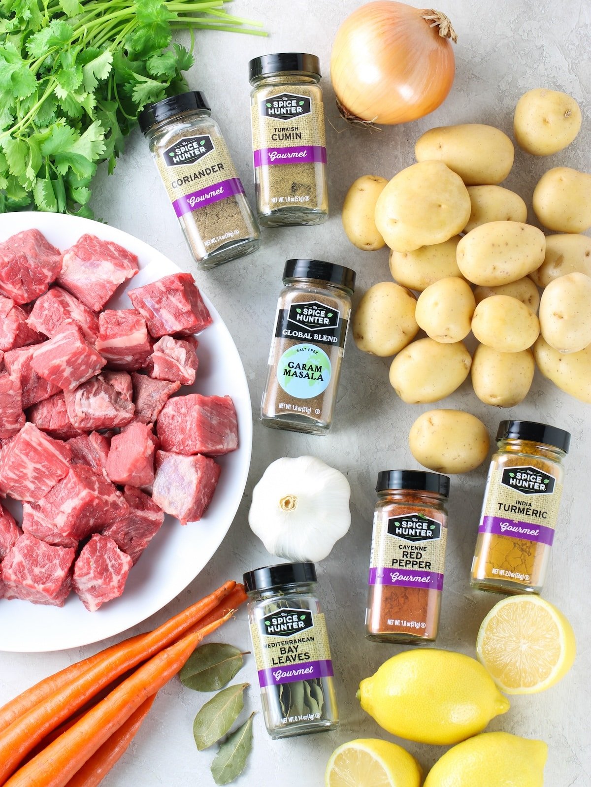 The ingredients for Beef Curry recipe.