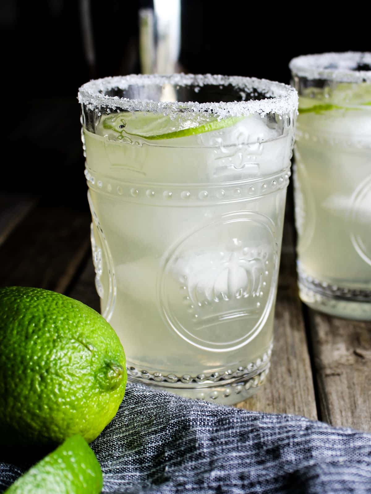 Elderflower Margaritas An elderflower margarita made with limes and a salt rim.