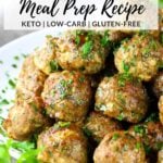 Baked Turkey Meatballs (Meal Prep Recipe) Pinterest Pin.